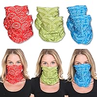 Balaclava Face Mask, Neck Gaiter, UV Protector Hood Motorcycle Ski Snowboarding Cycling Hunting Scarf for Men Women Kids (Red, Green, Light Blue)