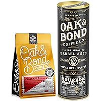 Oak & Bond Coffee Co. Guatemala Single Origin and Espresso Bourbon Barrel Aged Coffee Bundle - Whole Bean, 22oz. Total
