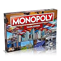 MONOPOLY Board Game - Tampa Edition: 2-6 Players Family Board Games for Kids and Adults, Board Games for Kids 8 and up, for Kids and Adults, Ideal for Game Night