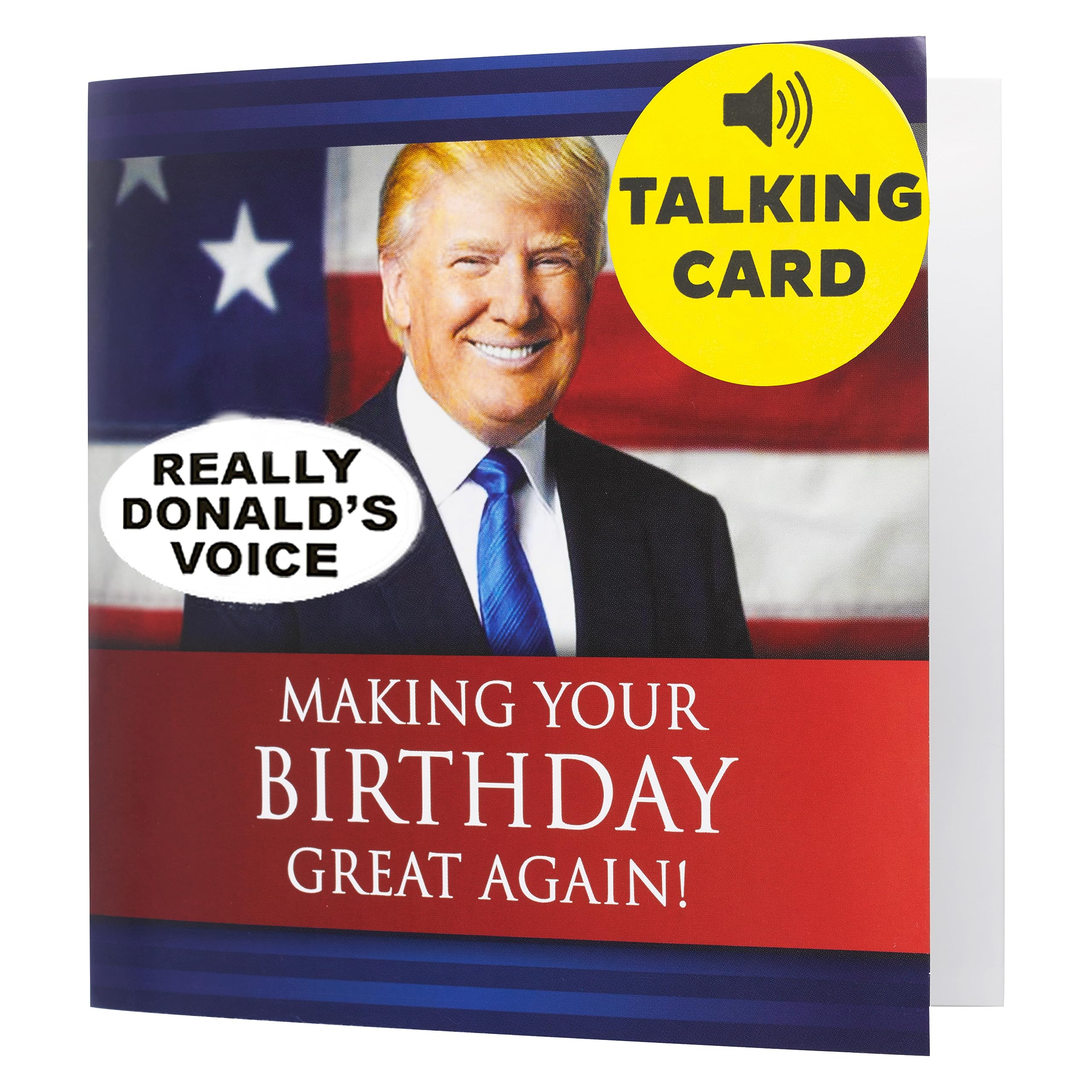 Talking Trump Birthday Card w/Trump's REAL Voice (Red) - The Best Donald Trump Gifts for Men Created, Funny Birthday Cards for Women, Birthday Gift for Husband, Unique Trump Birthday Cards for Men