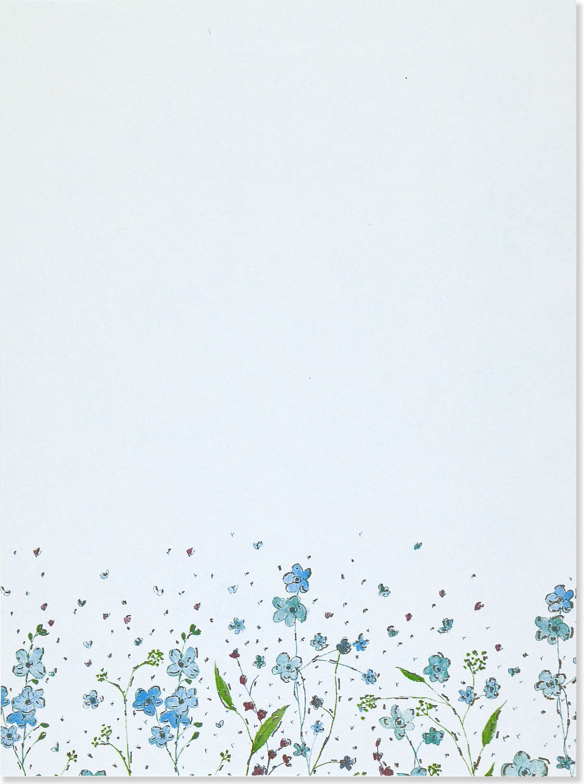 Blue Flowers (Letter-Perfect Stationery)