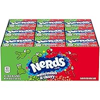 Nerds Candy, Watermelon & Wild Cherry Flavor, 1.65 Ounce Treat-Size Theater Candy Boxes (Pack Of 24)