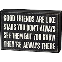 Primitives by Kathy 17423 Box Sign, Good Friends, Wood, 6