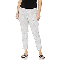 SLIM-SATION Women's Pull on Print Plu Size Ankle Pant