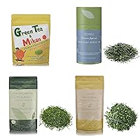 Issaku, Nozomi, Gokuzyo Aracha and Powder Green Tea with Mikan orange Japanese Green Tea Co – Great healthy Option - Non-GMO - Ideal for Tea Lovers