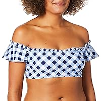 Splendid Women's Standard Off Shoulder Ruffle Swimsuit Bikini Top