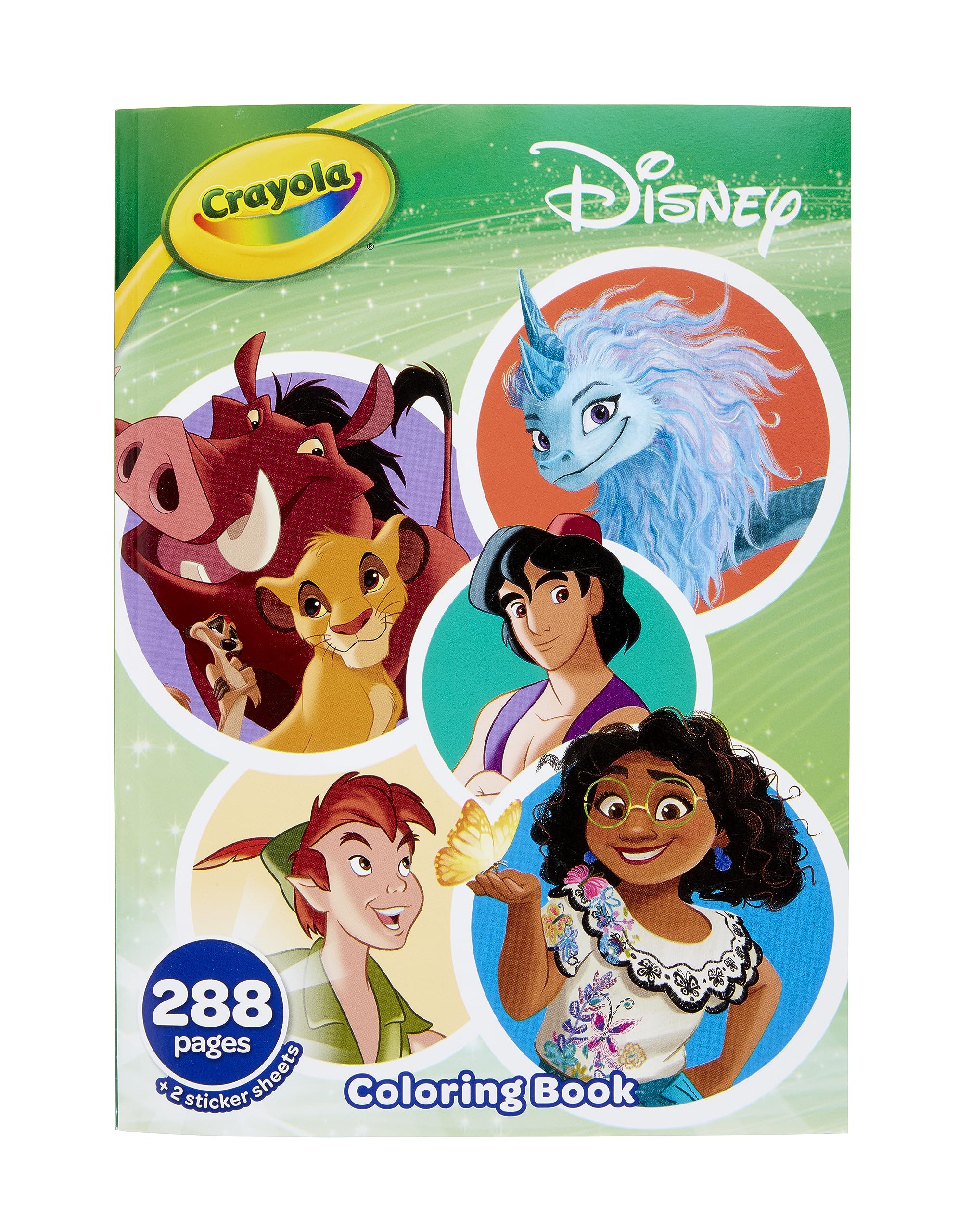 Crayola 96pg Disney Animation Coloring Book with Sticker Sheet, Gift for Girls & Boys, Ages 3+