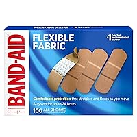 Band-Aid Brand Flexible Fabric Adhesive Bandages for Wound Care and First Aid, All One Size, 100 Count