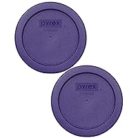 Pyrex 7202-PC Plum Purple 1-Cup Plastic Food Storage Replacement Lids - 2 Pack Made in the USA