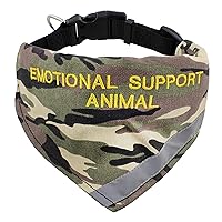 Emotional Support Dog Collar and Bandana - 15.5-19.5in Camo Reflective Service Dog Collars for Medium Dogs