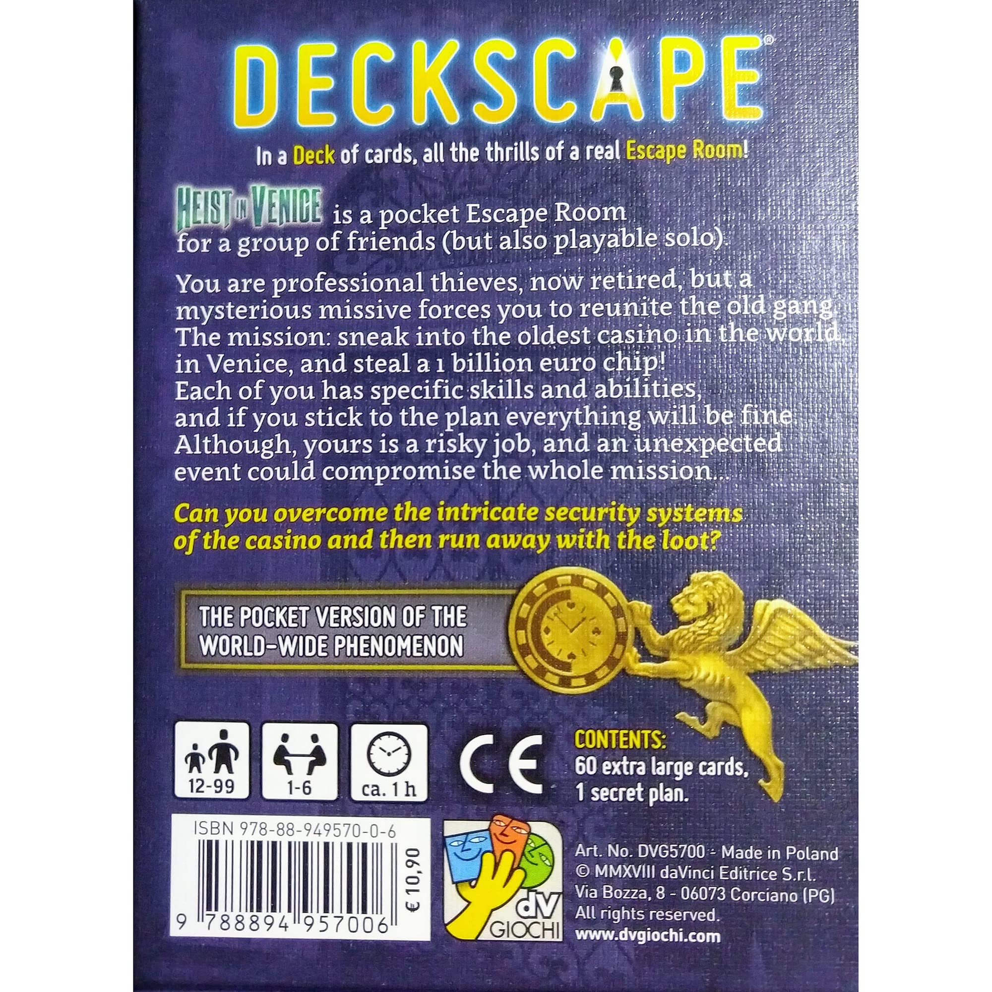 DaVinci Games Card Games Deckscape - Heist in Venice SW
