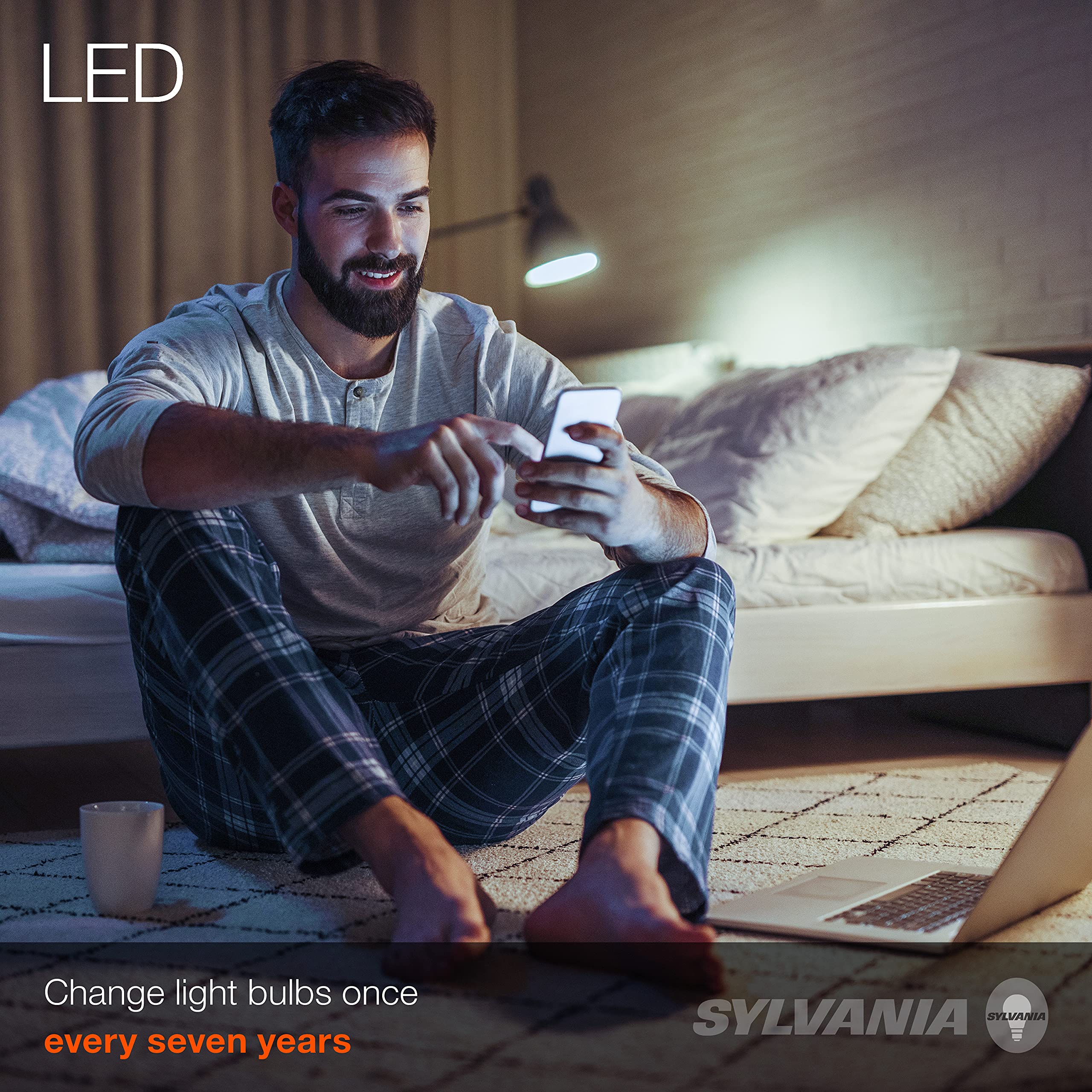SYLVANIA ECO LED A19 Light Bulb, 60W Equivalent, Efficient 9W, 7 Year, 750 Lumens, Non-Dimmable, Frosted, 5000K Daylight - 24 Pack (40987)