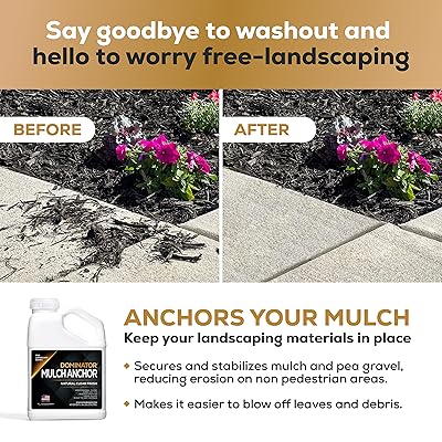 Dominator Mulch Anchor 2.5 Gallons - Mulch Glue and Pea Gravel Stabilizer, Ready to Use Spray, Lasts Up to 2 Years, Fast-Dry, Non-Toxic, Strong