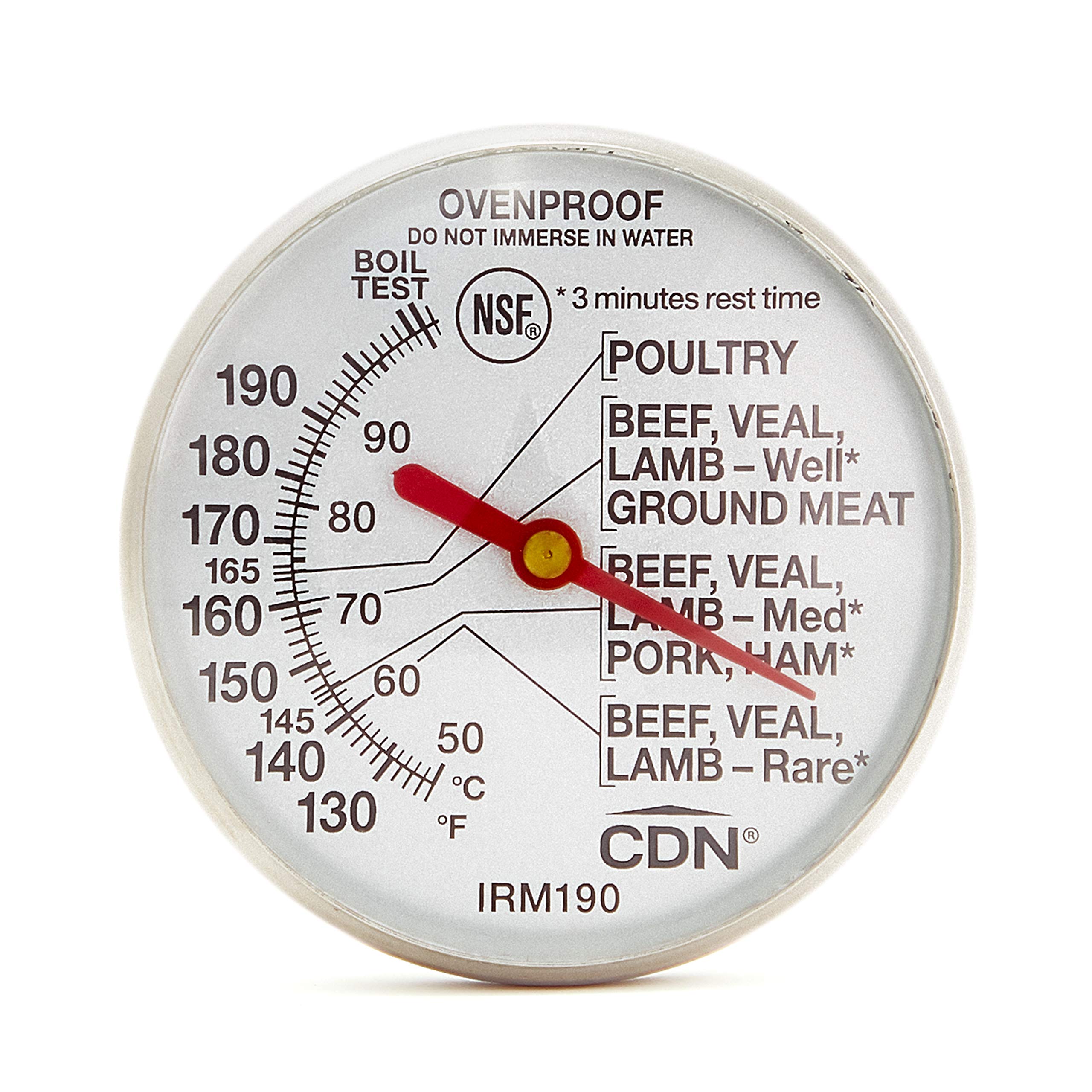 CDN ProAccurate® Instant Read Meat Thermometer for Precise Ovenproof Poultry Cooking, 1.75