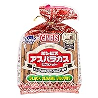 Ginbis Asparagus Shaped, Black Sesame Biscuits (4.76 Ounce)