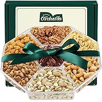 Nuts Gift Basket - With a Variety of Freshly Roasted Nuts - Beautifully Packaged Gift for Holiday Gifts, Sympathy Basket, Healthy Mothers Day Gift Basket (7 Sectional)