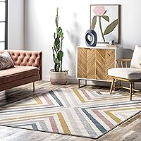 nuLOOM Neveah Contemporary Chevron Area Rug, 7x9, Beige
