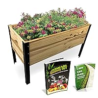 Backyard Expressions Raised Garden Bed, Elevated Wood Planter Box Stand - 35.5