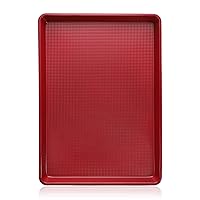 Ultra Cuisine Textured Carbon Steel Half Sheet Cookie Pan - Warp And Rust Resistant - Oven Safe For Easy Baking - Bake Like A Pro For A Lifetime - Easy Release - Food Safe Non-Stick Baking Experience