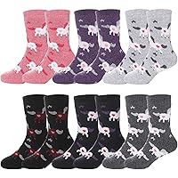 FNOVCO Kids Wool Socks Toddler Warm Thick Wool Hiking Thermal Cozy Boot Crew Socks for Boys Girls 6-Pack