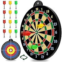 Magnetic Dart Board - 12pcs Magnetic Darts (Red Green Yellow) - Excellent Indoor Game and Party Games - Magnetic Dart Board Toys Gifts for 5 6 7 8 9 10 11 12 Year Old Boy Kids