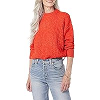 Amazon Essentials Women's Soft-Touch Modern Cable Crewneck Sweater (Available in Plus Size)