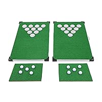 Golf Pong Game - Indoor or Outdoor Golf Pong Chipping Game with Portable Boards, Turf Mats, Balls, and Cups