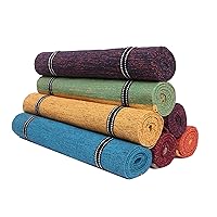 Cotton Yoga Mat Cotton Handmade Organic Cotton Yoga Earth Natural Elements Yoga Rug Hand Woven Washable 100% Organic Exercise Mat Highly Absorbent Mat Size 74 x 27 Inch