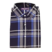 Ralph Lauren Polo Purple Label Mens Italy Plaid Spread Dress Shirt Navy Blue 16 $395