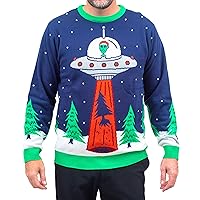 UFO Tree Abduction Space Ship Ugly Christmas Sweater