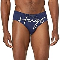 HUGO Men's Standard Script Logo Swim Briefs