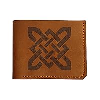 Men's Celtic Circle Tattoo Design -4 Handmade Natural Genuine Leather Wallet