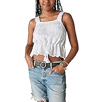 Lucky Brand Women's Vintage Embroidered Lace Bubble Tank