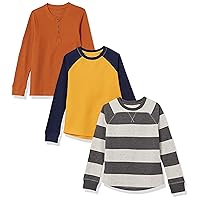Boys and Toddlers' Long-Sleeve Knit Thermal T-Shirt, Pack of 3