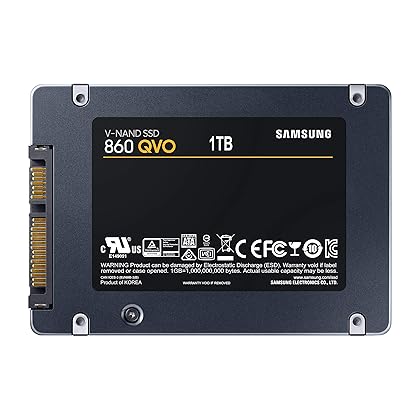 SAMSUNG 860 QVO 1TB Solid State Drive (MZ-76Q1T0B/AM) V-NAND, SATA 6Gb/s, Quality and Value Optimized SSD