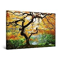Startonight Wall Art Canvas Maple Tree, Nature USA Framed 24 x 36 Inches