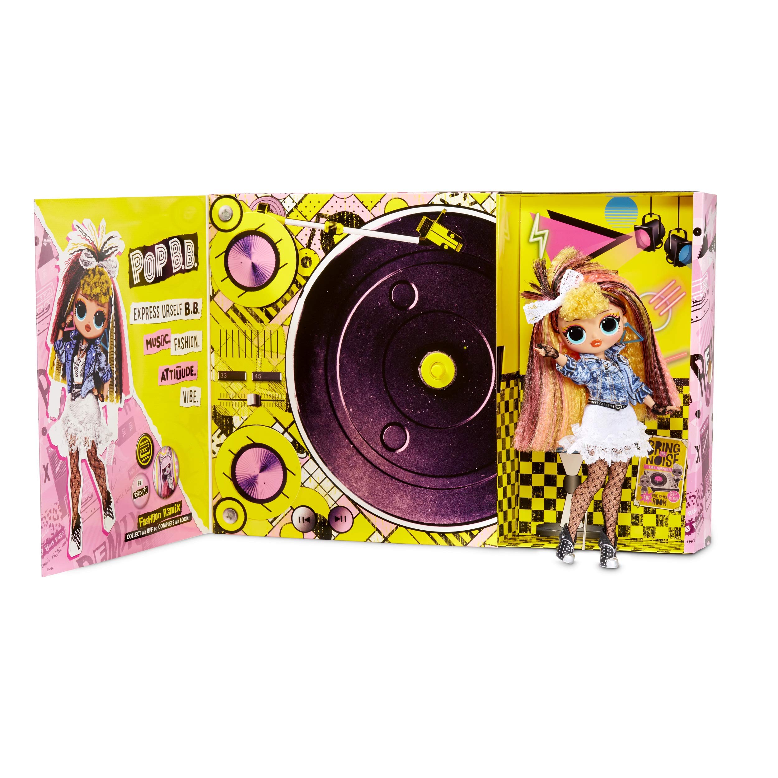 LOL Surprise OMG Remix Pop B.B. Fashion Doll with Music, Extra Outfit, and 25 Accessories - Ages 4+