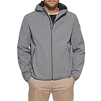 Tommy Hilfiger Men's Lightweight Water Resistant Breathable Hooded Performance Softshell Jacket