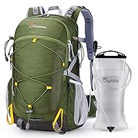 MOUNTAINTOP 40L Hiking Backpack with 3L Hydration Bladder for Men & Women Camping Climbing,Army Green