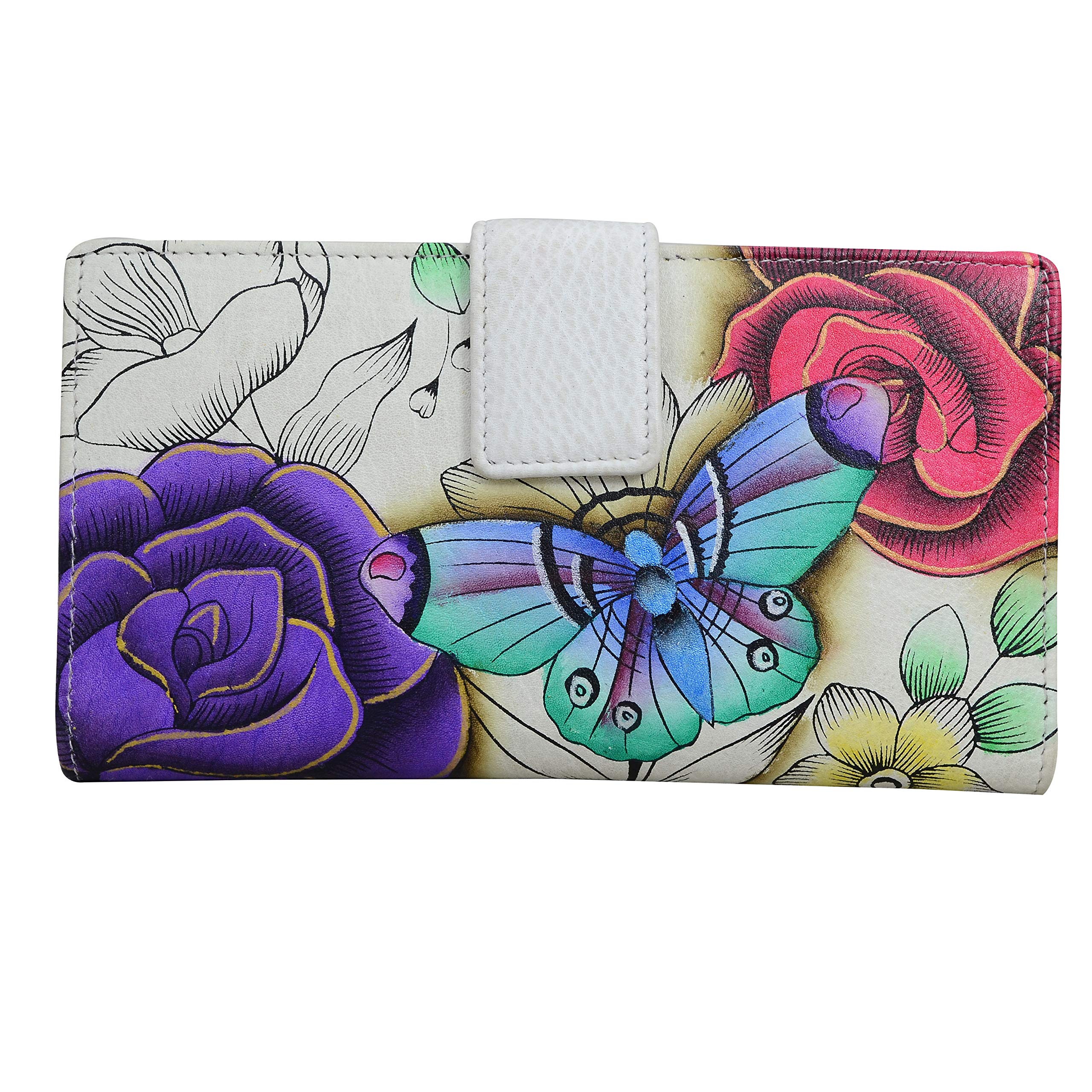 Anna by Anuschka Women’s Hand-Painted Genuine Leather Two Fold Wallet