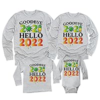 Goodbye 2023 Hello 2024 Happy New Year Matching Family Long Sleeve Shirt Athletic Heather