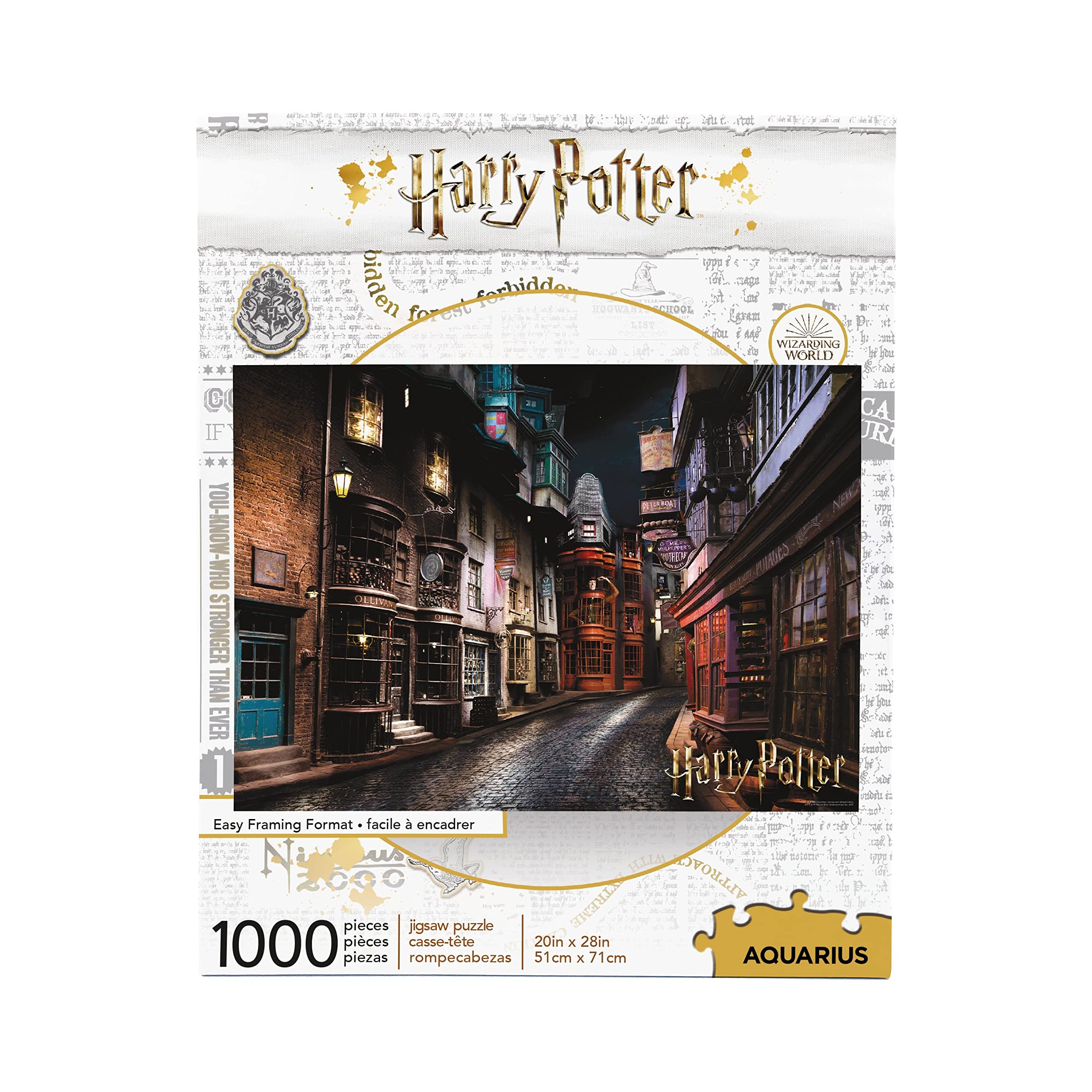 AQUARIUS Harry Potter Puzzle Diagon Alley (1000 Piece Jigsaw Puzzle) - Officially Licensed Harry Potter Merchandise & Collectibles - Glare Free - Precision Fit - 20x28in
