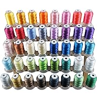 New brothread 40 Brother Colors Polyester Embroidery Machine Thread Kit 500M (550Y) Each Spool for Brother Babylock Janome Singer Pfaff Husqvarna Bernina Sewing Machines
