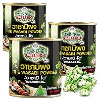 Wasabi-O Wasabi Powder With Real Wasabi (Japanese Horseradish) - No Artificial Ingredients, 3.72oz (Pack of 3) | For Sushi, Salmon & Sashimi, Seafood, Grilled Meats & Vegetarian Dishes