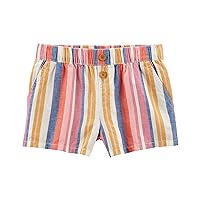 OshKosh B'Gosh Girls' Pull-on Shorts, Multi-Stripe, 4