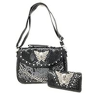 Texas West Women's Skull Chain Concealed Carry Handbag Purse Shoulder Bag/Crossbody Bag/Walllet
