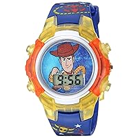 Accutime Disney Pixar Toy Story Woody LCD Quartz Digital Blue Watch for Boys, Girls and Toddlers (Model: TYM4030)