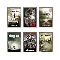 The Walking Dead Poster TV Series Covers TWD Poster Movie Posters for Room Aesthetic Print Set of 6 Wall Art for Men Bedroom Decor 8 in x12 in Unframed