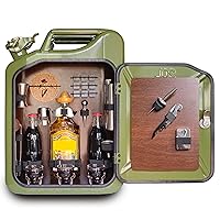 Jerry Can Bar with 14-piece set incl. 3 Shot glasses, Whiskey stones, Hip flask, Liquor pourer, Bottle Opener, Jigger and much more