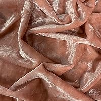 Samantha Peach Polyester Stretch Crushed Velvet Fabric by The Yard for Bows, Topknot. Headwraps, Scrunchies, Clothes, Costumes, Crafts